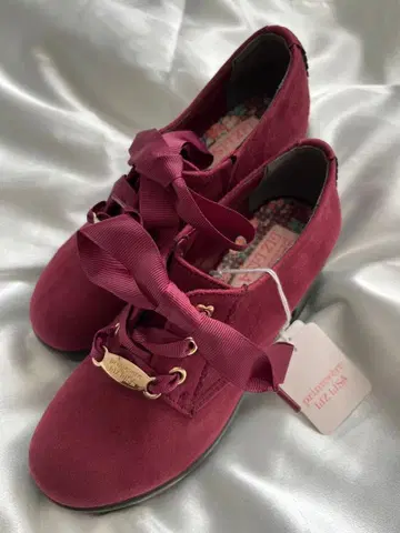 리즈리사 와인 레드 레이스업 부츠