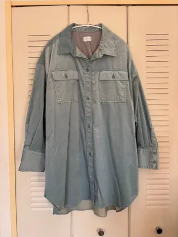 green label relaxing 코듀로이 셔츠 탁한 블루