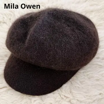 고품질 미라 오웬 울 혼방 다크 브라운 헌팅 캡 프리 사이즈