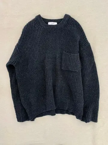 베이크루즈 브랜드 굵은 니트 네이비 남녀 공용