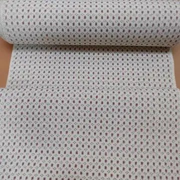 화이트 베이스 빨간색 도트 무늬 기모노 옷감