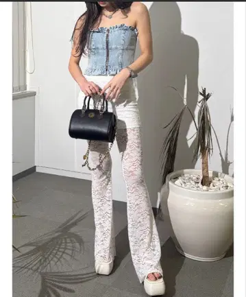 [ 완판템 ] EVRIS 레이스 플레어 팬츠