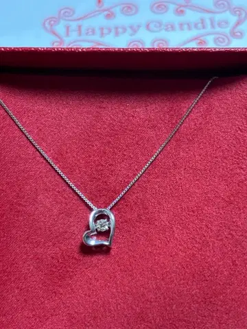 반짝이는 다이아 하트형 K10 목걸이 다이아몬드 0.046ct