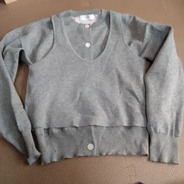 슬로브 이에나 더블 페이스 크루 가디건 더블 페이스 탱크 세트