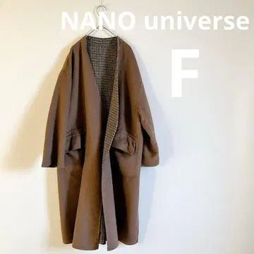 나노 유니버스 리버서블 롱 코트 여성용 MUJI 체크