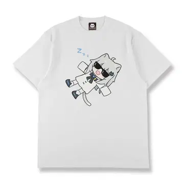 나초네코 자고 있는 T-SHIRT (화이트)