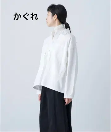 새상품급 카구레 데님 풀오버 셔츠 화이트