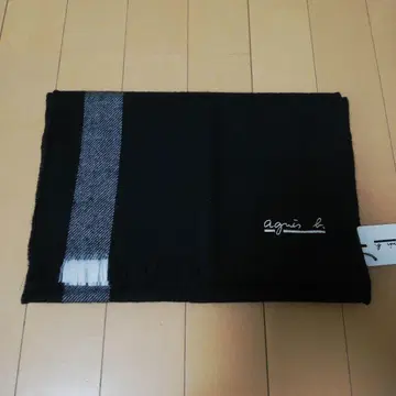 agnes b. 에네스베 머플러 블랙 울 100%