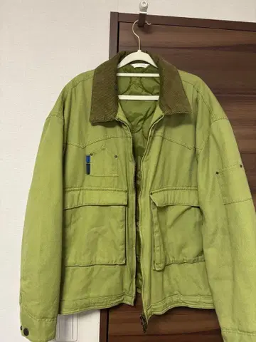 ZARA 대비 넥 자켓 라이트 그린 XL