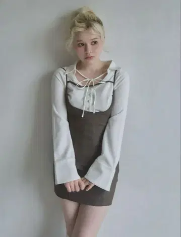 andmary Betty layered check dress