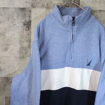 노티카 맨투맨 트레이닝복 블루 하프 지퍼 S A17,37