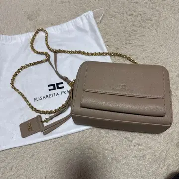 [엘리자베타 프랑키] 베이지 숄더백 골드 체인 미사용 새상품
