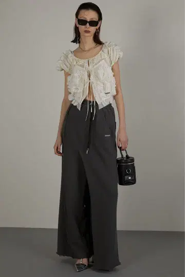 prank project 셔링 퍼프 슬리브 상의 미사용 택 포함