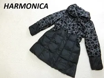새상품급 HARMONICA 하모니카 꽃무늬 다운 코트 그레이 블랙 L