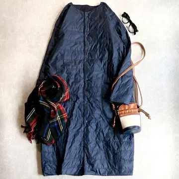 새상품급 플랜테이션 라이트 리버 다운 코트 네이비 리버서블 M