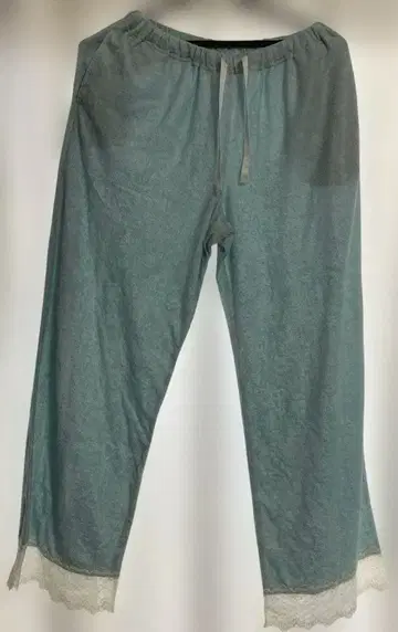 스카이블루 M 사이즈 레이스 밑단 팬츠