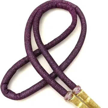 퍼플과 금색 라메 믹스 후리소데 마루케 오비시메 미사용 새상품 일본제