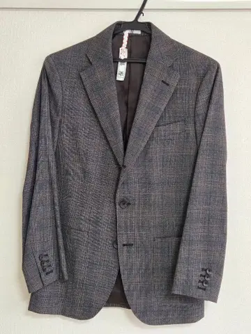 SUIT SELECT 그레이 계열 체크 싱글 브레스 비즈니스 정장 Y5