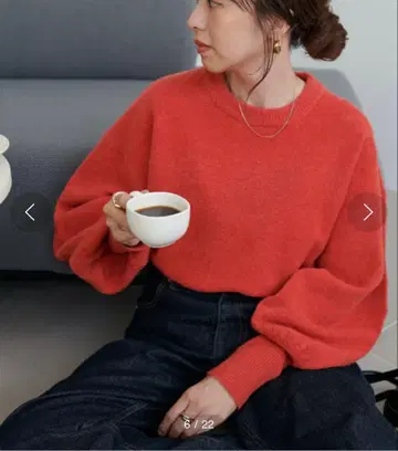 [ Discoat ] 멜란지 소매 볼륨 풀오버