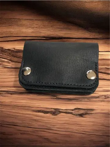 [ 오일 가죽 블랙 ] 미니 트래커 지갑
