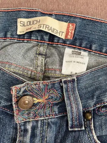 레어 핑크 스트레치 Levi's 스트레이트 데님