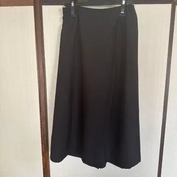 블랙 와이드 팬츠 허리밴딩