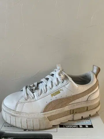 PUMA 통굽 화이트 스니커즈 [ 신발 끈 액세서리 포함 ]