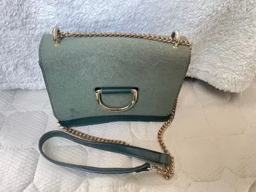 그린 숄더백 합성 피혁 플랩식