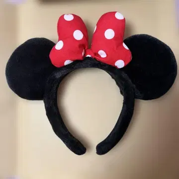 도쿄 디즈니랜드 미니 마우스 귀 머리띠 (빨간색 보라색)