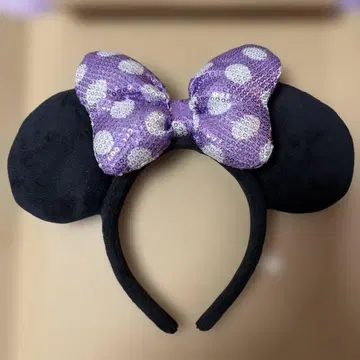 도쿄 디즈니랜드 미니 마우스 귀 머리띠 (빨간색 보라색)