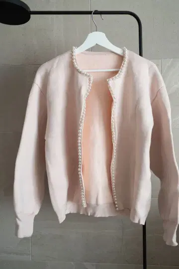 베이스먼트 온라인 펄 가디건 핑크