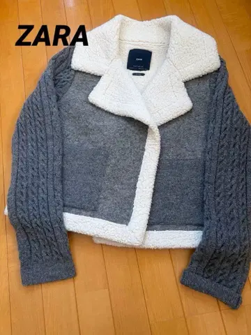 ZARA 니트 보아 라이더 자켓