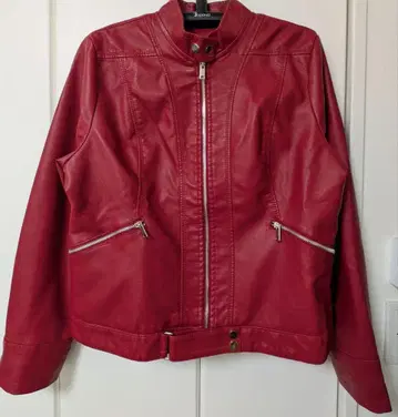 여성용 라이더 자켓 빨간색 XL