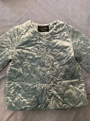 파랑 벨벳 퀼팅 자켓 유나이티드 애로우즈