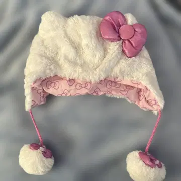 헬로키티 고양이 귀 퍼 모자