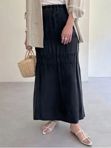 [ 새상품 ] SHENERY 시너리 개더 캉캉 스커트 블랙 36