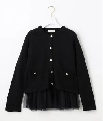 택 포함 새상품! 니트 가디건 포켓 부착 블랙