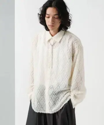 HARE 시어 자카드 자카드 셔츠