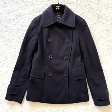 23구 양모 코트 피코트 더블 브레스트 캐시미어 혼방 다크 네이비