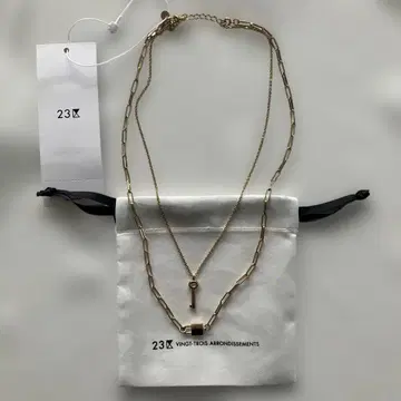 [ 미사용 새상품 ] 23구 2WAY 2연 목걸이 골드