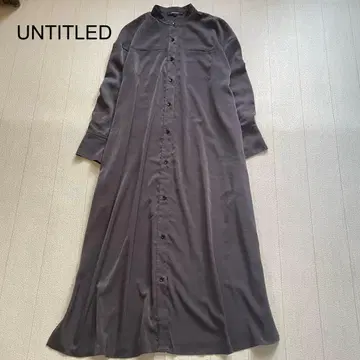 UNTITLED 피치 드레이프 새틴 셔츠 원피스 2