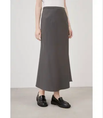그레이 플레어 롱 스커트