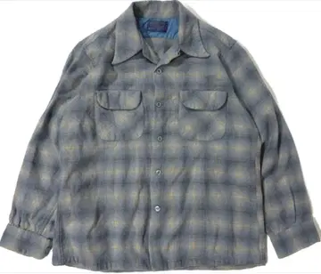 컨디션 최상 & 좋은 배색 pendleton 보드 셔츠 파랑 x 화이트