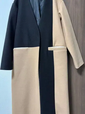 바이컬러 롱 코트 ONE 사이즈
