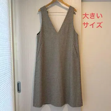 23구 건클럽 체크 원피스 오버롤 스커트 46 빅 사이즈