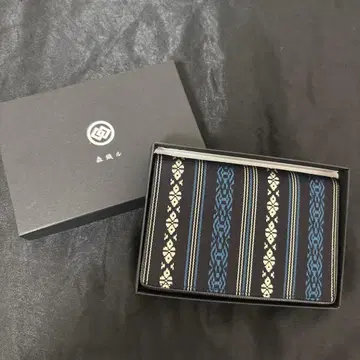 모리 하카타오리 모리 오루 하카타오리 명함지갑 고켄조 블랙 x 네이비