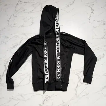 1PIU1UGUALE3 RELAX 로고 테이프 집업 후드티 M 블랙