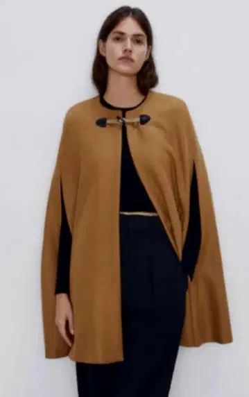 ZARA 브라운 케이프 코트 XS