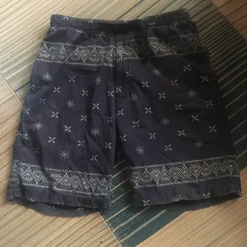 #RADIALL 네이비 #반다나 패턴 쇼츠 팬츠