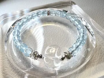 스위스 블루 토파즈 하트 수정 팔찌